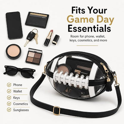 Clear Football Crossbody Purse