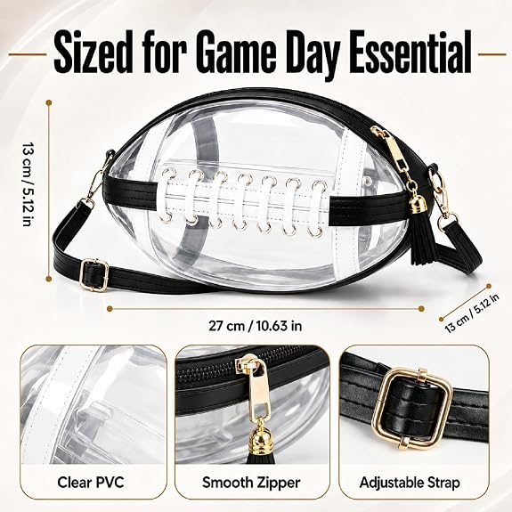 Clear Football Crossbody Purse