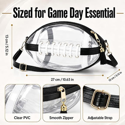 Clear Football Crossbody Purse