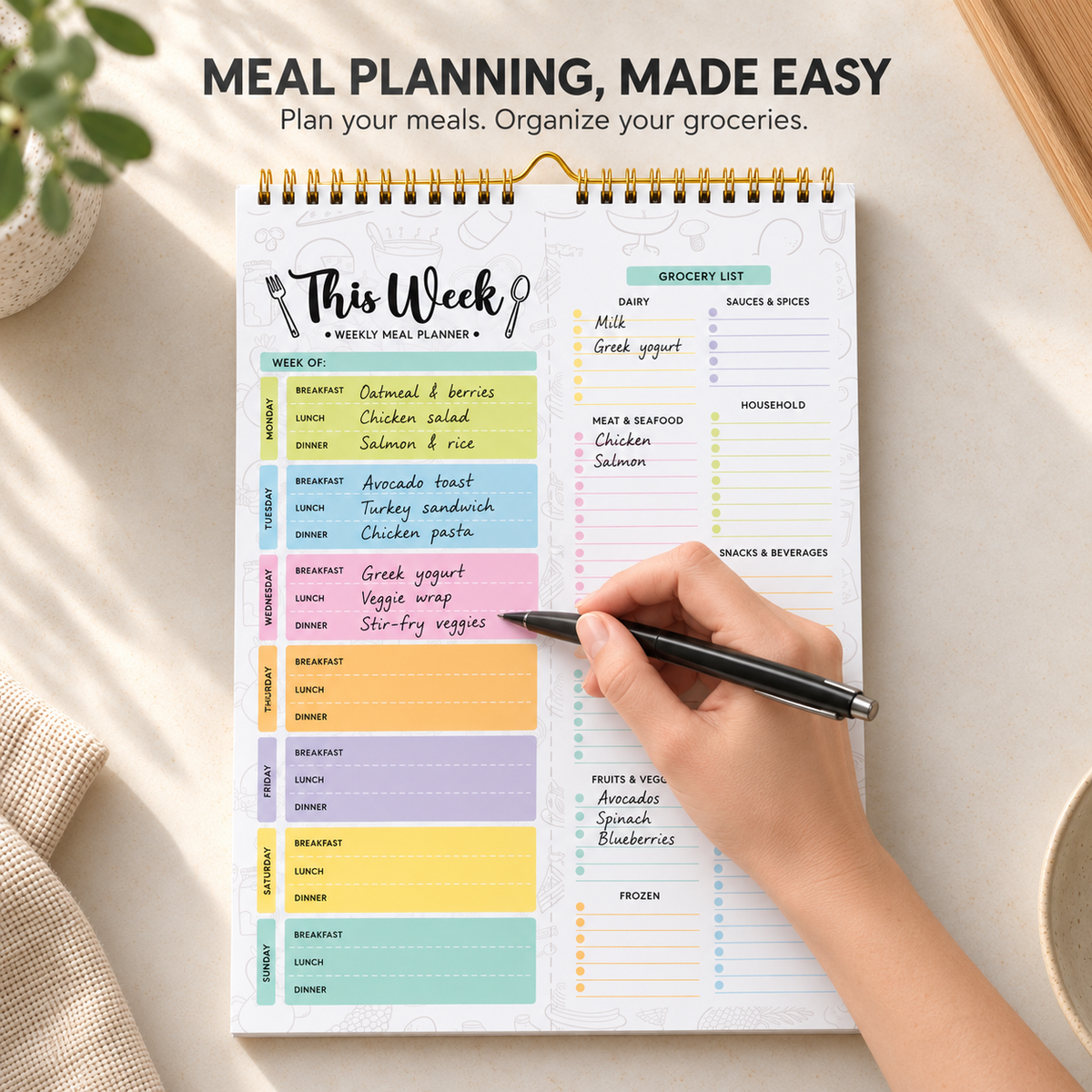 Weekly Meal Planner & Grocery List